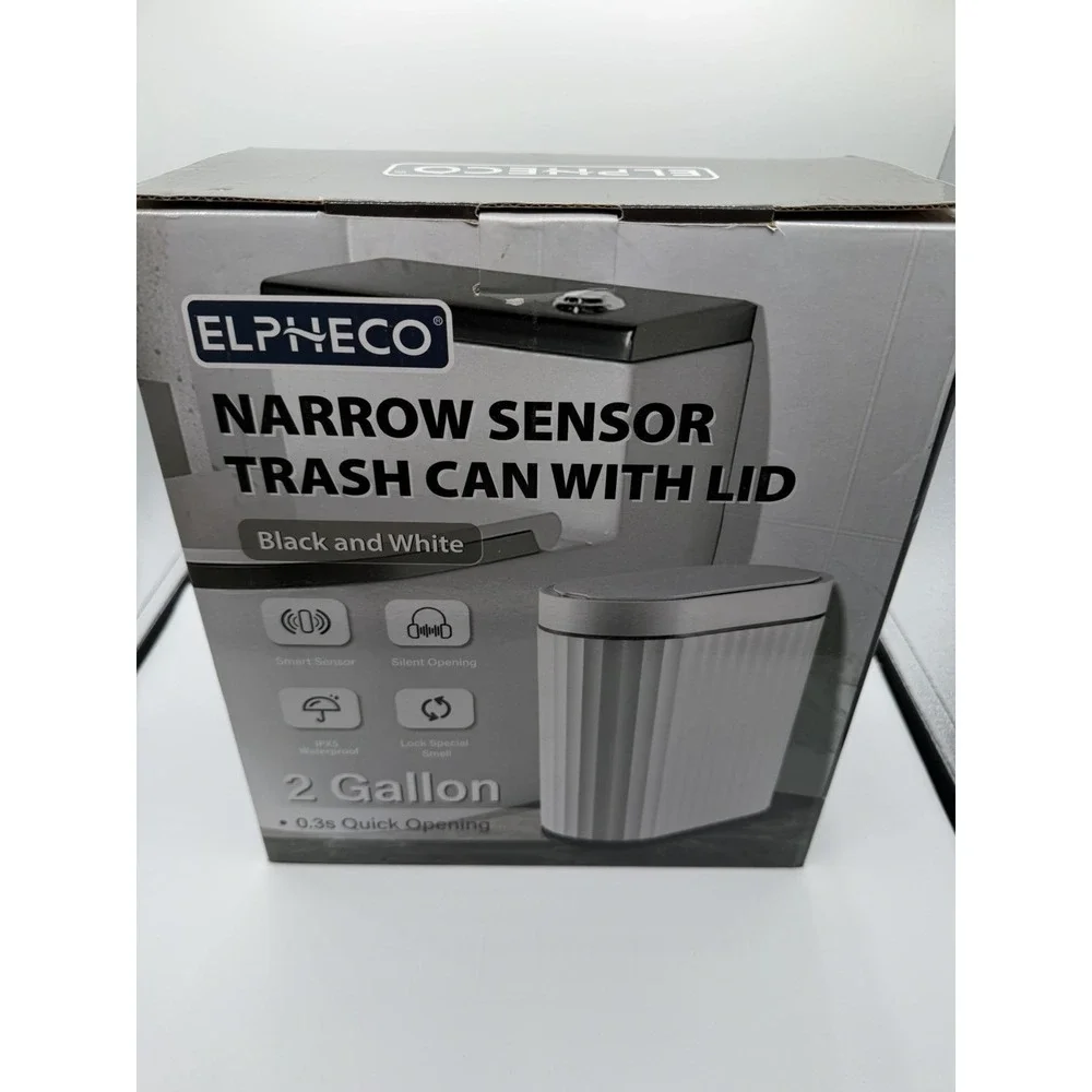 Automatic Motion Sensor Trash Can - 2 Gallon White Made By Elpheco NEW